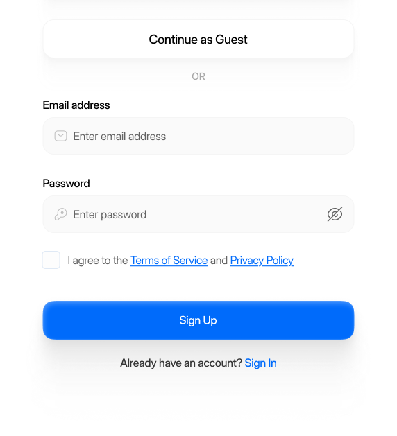 Signup form preview